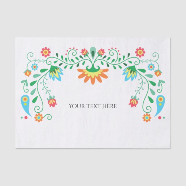 Papier Mousseline Papier Tissu Personnalisé Fiesta Mexicain (Recto)