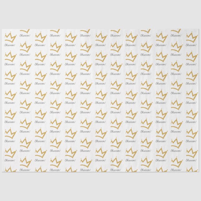 Papier Mousseline Papier Tissu Personnalisé Gold Crown (Recto)