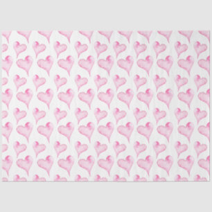 Papier Mousseline Papier Tissu Pink and White Hearts