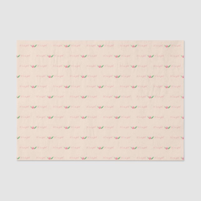 Papier Mousseline Papier Tissu Pink Baby Girl (Recto)