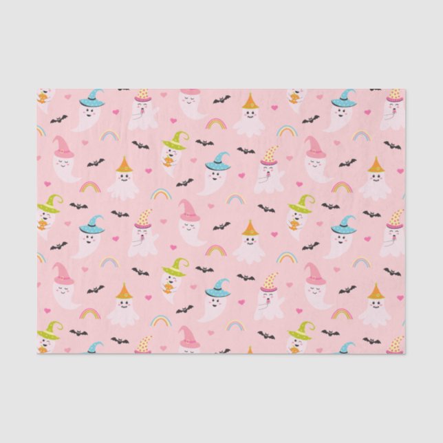 Papier Mousseline Papier Tissu Pink Halloween (Recto)
