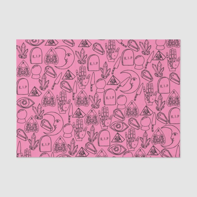 Papier Mousseline Papier Tissu Pink Halloween (Recto)