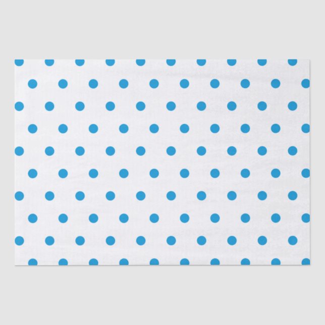 Papier Mousseline Papier Tissu Pois Bleu Chic (Recto)