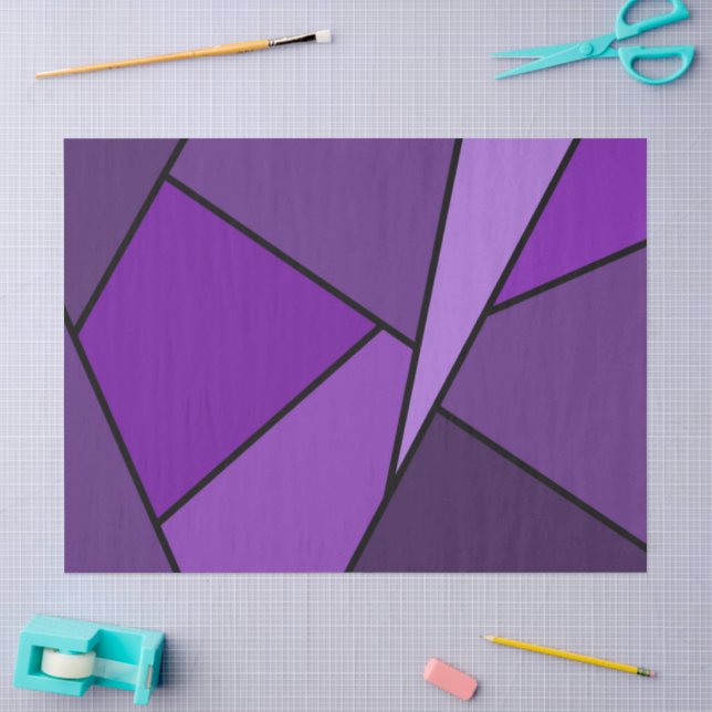 Papier Mousseline Papier Tissu Polygone violet Abstrait (Artisanat)