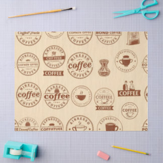 Papier Mousseline Papier Tissu Retro Étiquettes et timbres à café