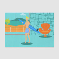 Papier Tissu Retro Surfer Dud