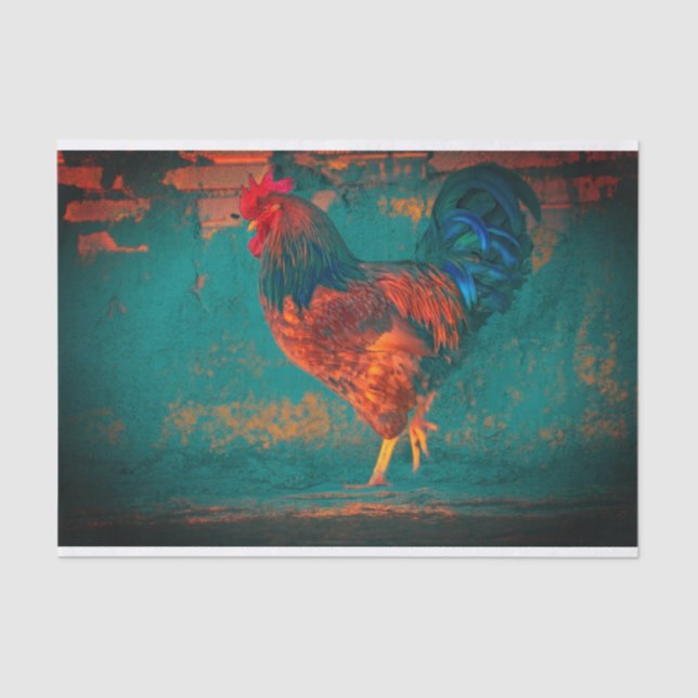 Papier Mousseline Papier Tissu Rooster (Recto)