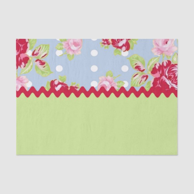 Papier Mousseline Papier Tissu rose Cottage (Recto)