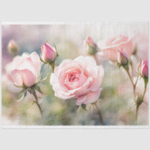 Papier Tissu Rose Rose Bud