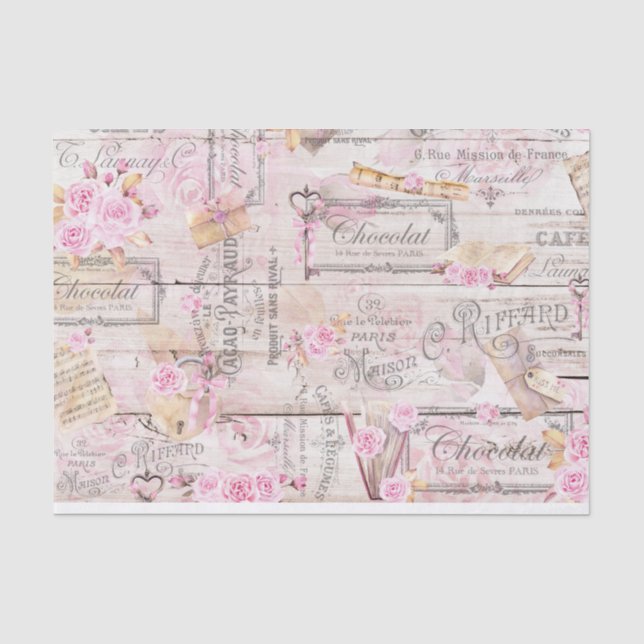 Papier Mousseline Papier Tissu Rustique Valentine (Recto)