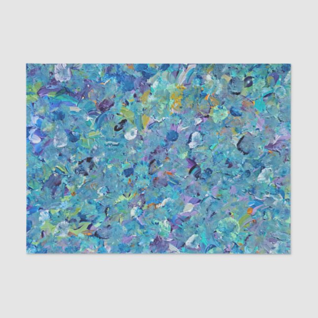 Papier Mousseline Papier Tissu Santorin Seaglass (Recto)