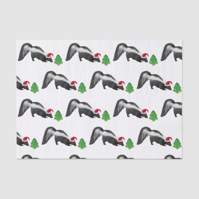 Papier Mousseline Papier Tissu Skunk de Noël (Recto)