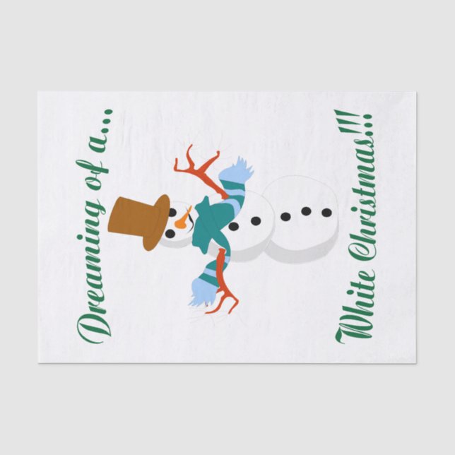 Papier Mousseline Papier Tissu Snowman (Recto)