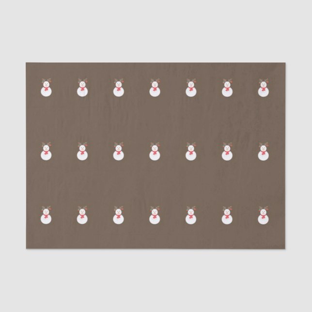 Papier Mousseline Papier Tissu Snowman (Recto)