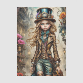 Papier Mousseline Papier Tissu Steampunk Girl