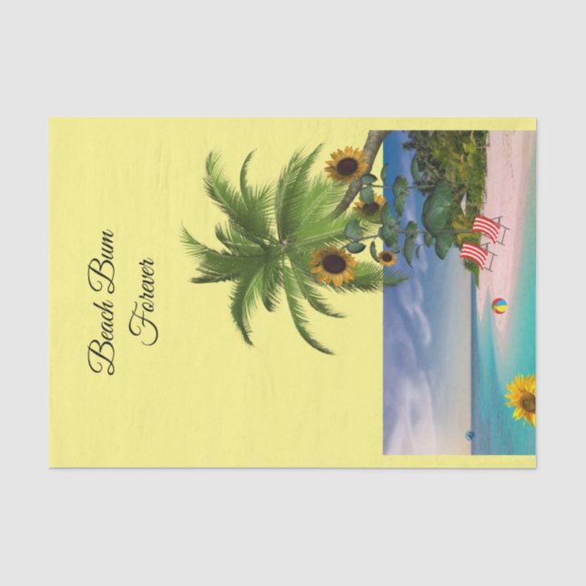 Papier Mousseline Papier Tissu Sunflower Beach (Recto)
