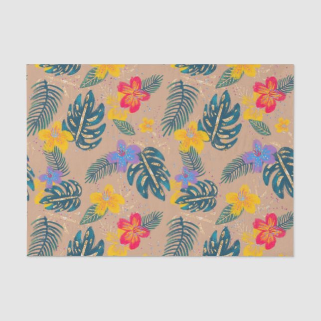 Papier Mousseline Papier Tissu Tropical Holiday Christmas (Recto)