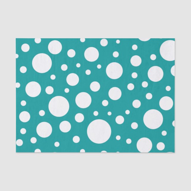 Papier Mousseline Papier Tissu turquoise Spots (Recto)