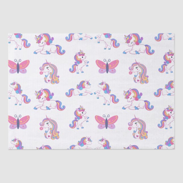 Papier Mousseline Papier Tissu Unicorne (Recto)