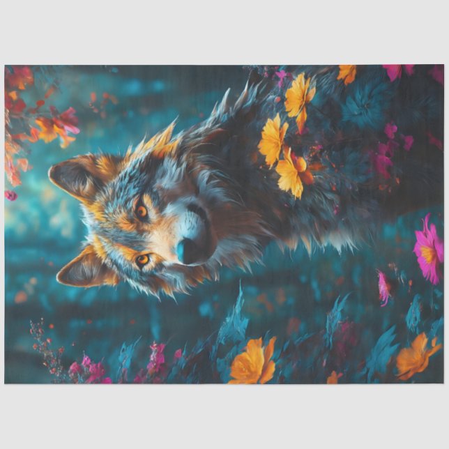 Papier Mousseline Papier Tissu Wolf (Recto)