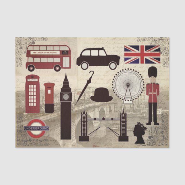 Papier Mousseline Papier Tissue de Londres (Recto)