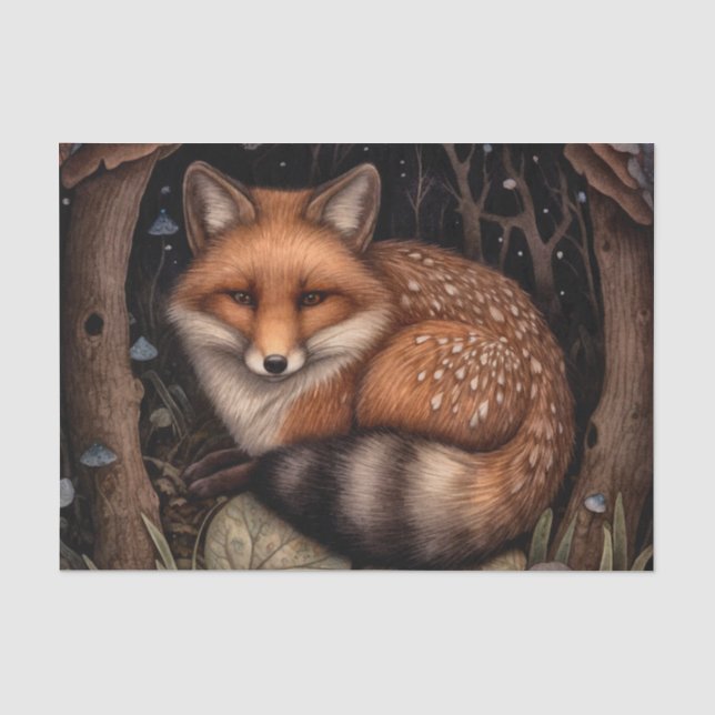 Papier Mousseline Papier Tissue Fox Midnight (Recto)
