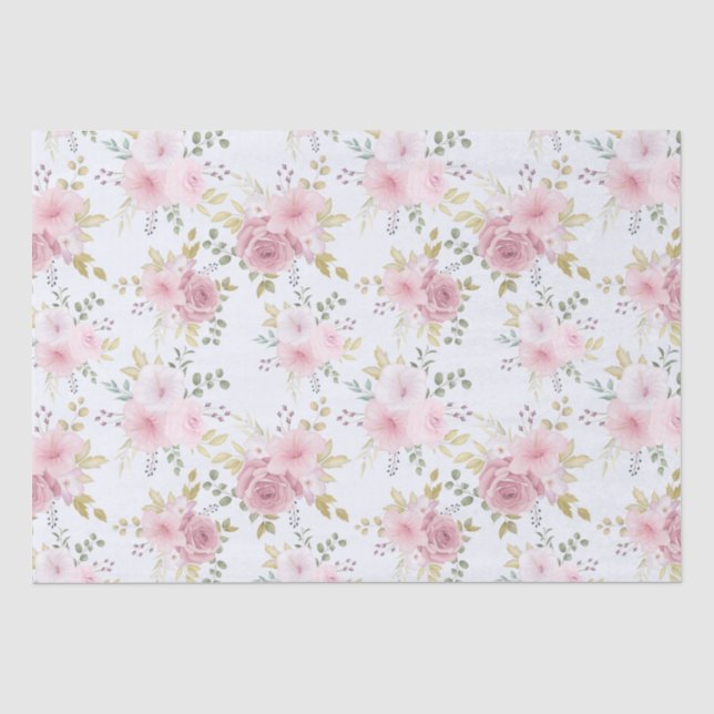 Papier Mousseline Papier tissulaire à motif floral (Recto)