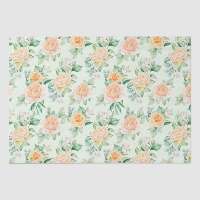 Papier Mousseline Papier tissulaire à motif floral (Recto)