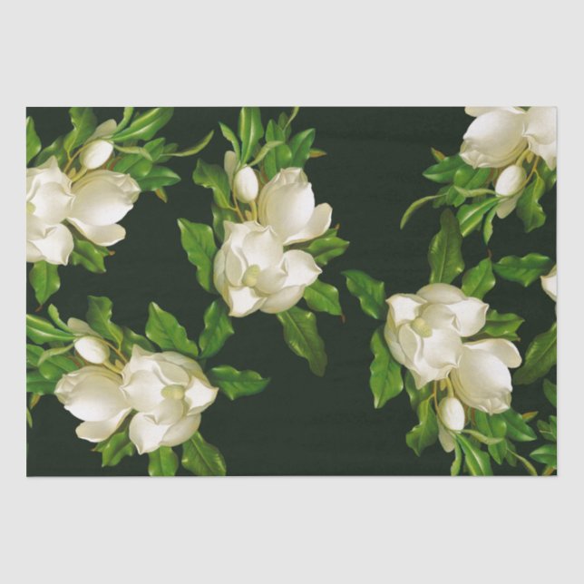 Papier Mousseline Papier tissulaire en fleurs de Magnolia géantes de (Recto)