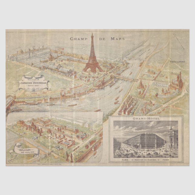Papier Mousseline Papier tissulaire ou découpage de la carte France  (Recto)