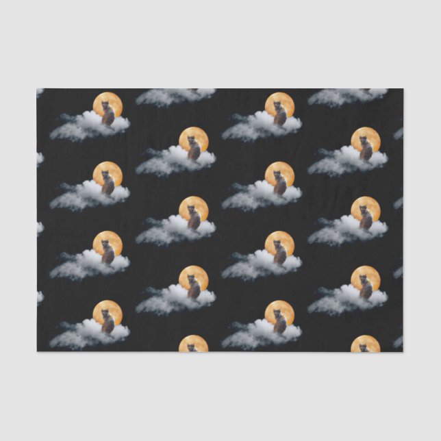 Papier Mousseline Papier Tissus de la lune Cloud Cat (Recto)