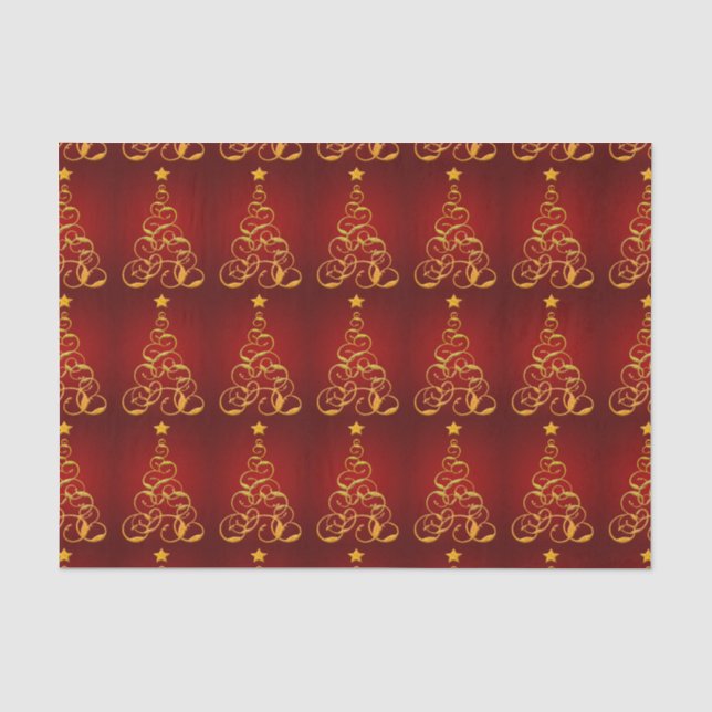 Papier Mousseline Papier Tissus Gold Tree (Recto)