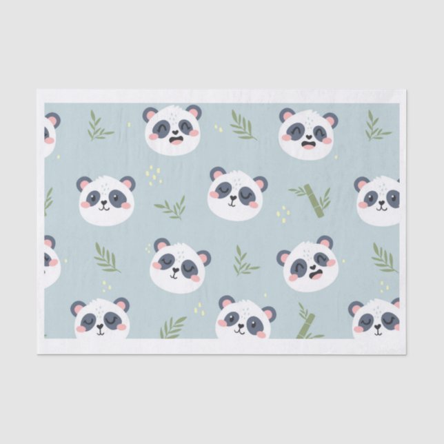 Papier Mousseline Papier Tissus Panda (Recto)