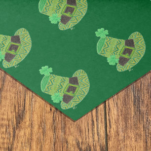 Papier Mousseline Papier vert casquette de chevron leprechaun
