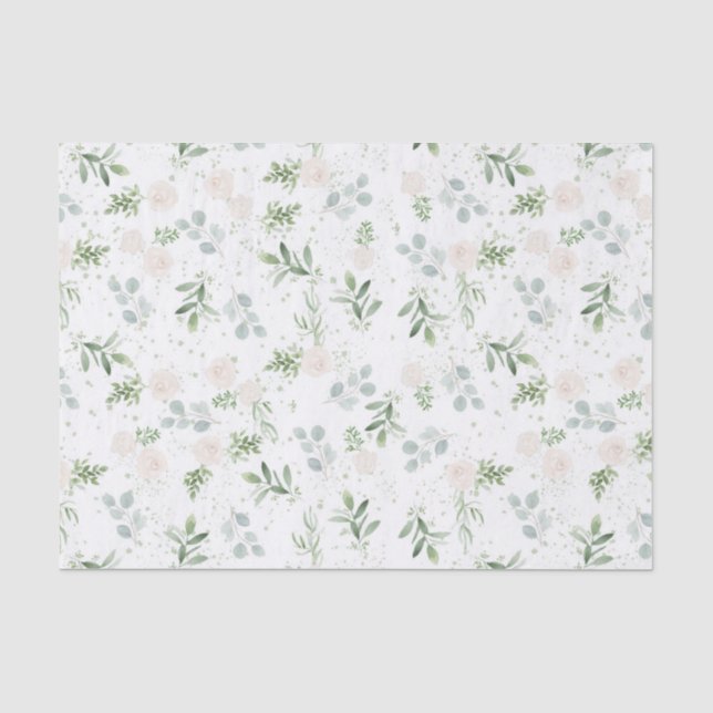 Papier Mousseline Papier vert et blanc (Recto)