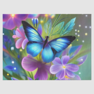Papier Mousseline Papillon bleu brillant dans Fairy Garden