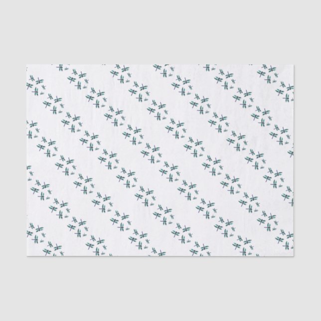 Papier Mousseline Papillon bleu turquoise (Recto)