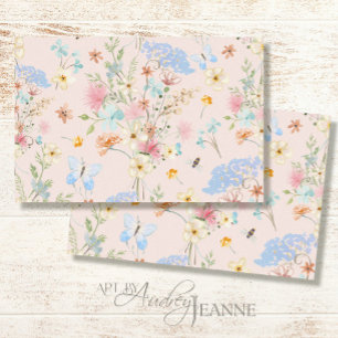 Papier Mousseline Papillon d'abeille rose fleur sauvage