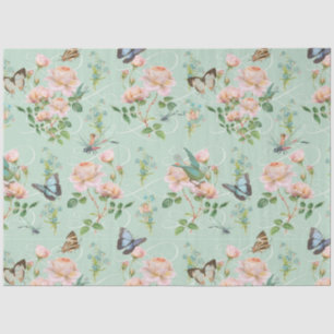 Papier Mousseline Papillon de libellule Fairy Pink Floral
