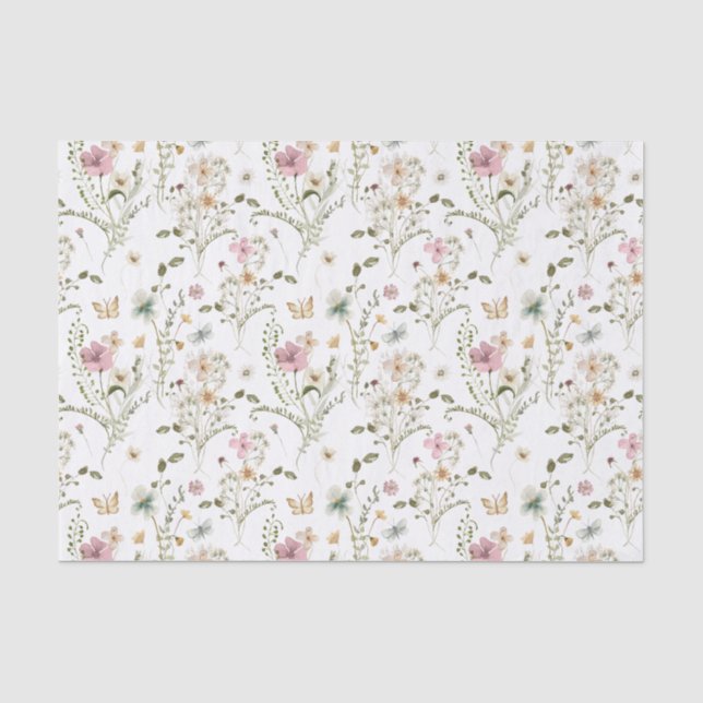Papier Mousseline Papillon du jardin fleur sauvage (Recto)