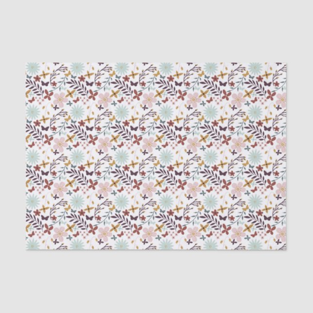 Papier Mousseline Papillon floral d'automne (Recto)