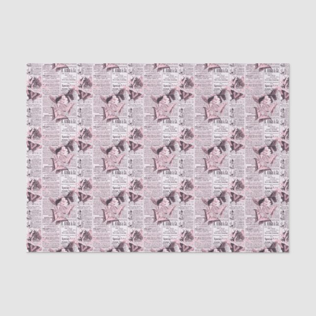 Papier Mousseline Papillon floral du journal (Recto)