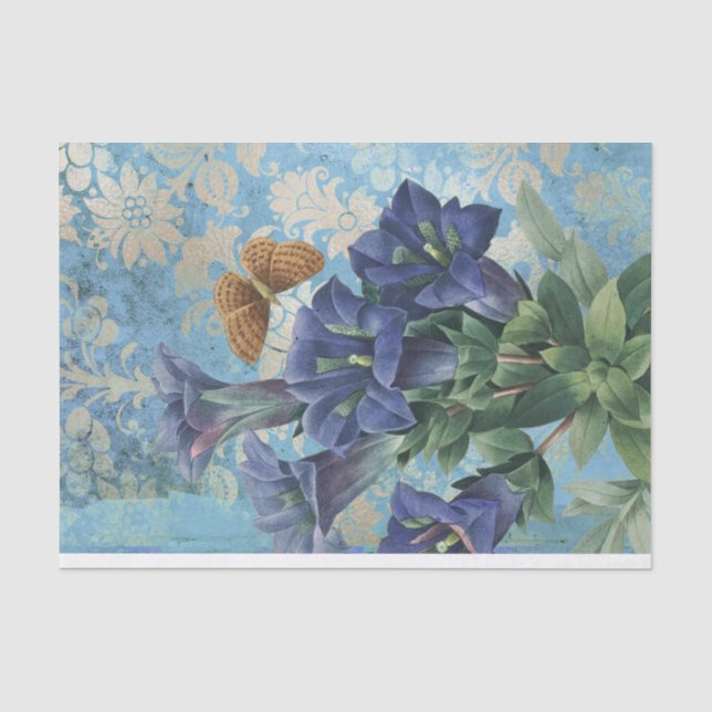 Papier Mousseline Papillon floral élégant (Recto)