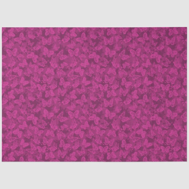 Papier Mousseline Papillon floral naturel moderne violet luxueux (Recto)