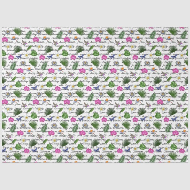 Papier Mousseline Papillon floral naturel tropical moderne de luxe (Recto)