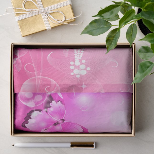 Papier Mousseline Papillon magenta (Cadeau)