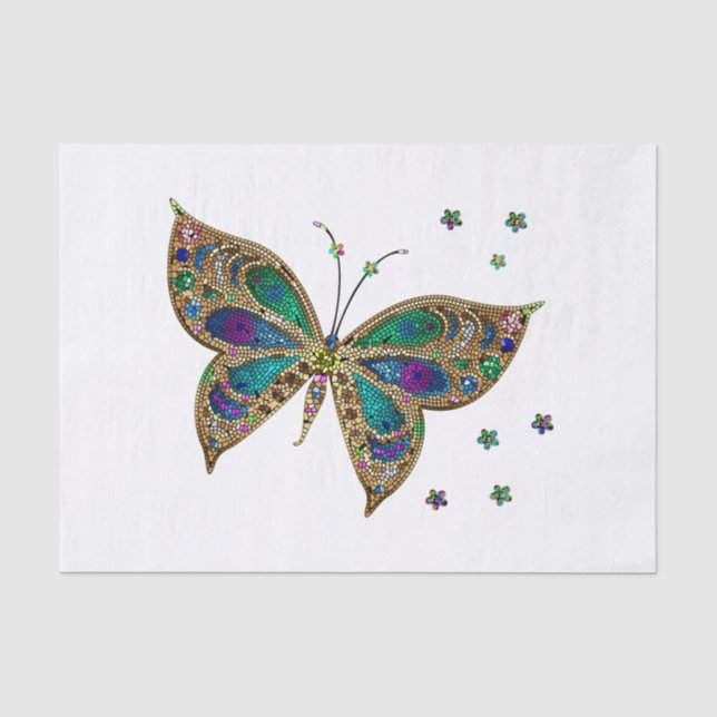 Papier Mousseline Papillon mosaïque (Recto)