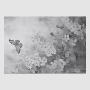 Papier Mousseline Papillon noir et blanc