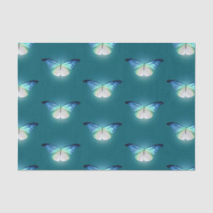 Papier Mousseline Papillons bleus et blancs