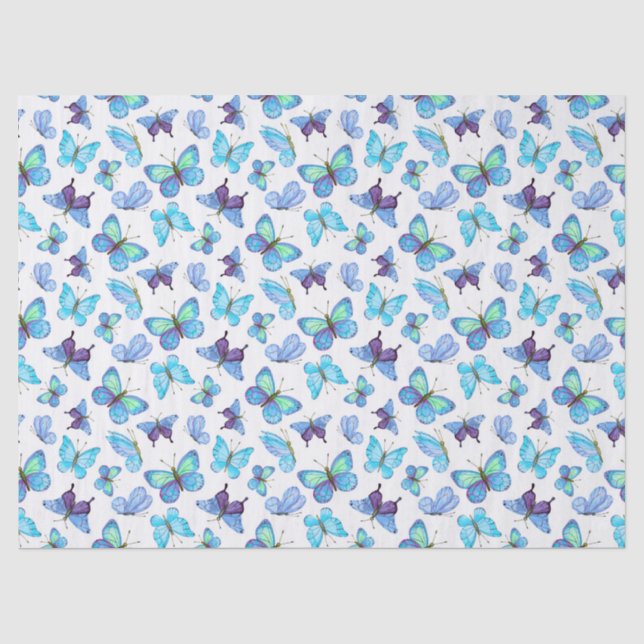 Papier Mousseline Papillons colorés (Recto)